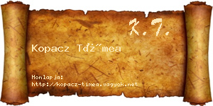 Kopacz Tímea névjegykártya